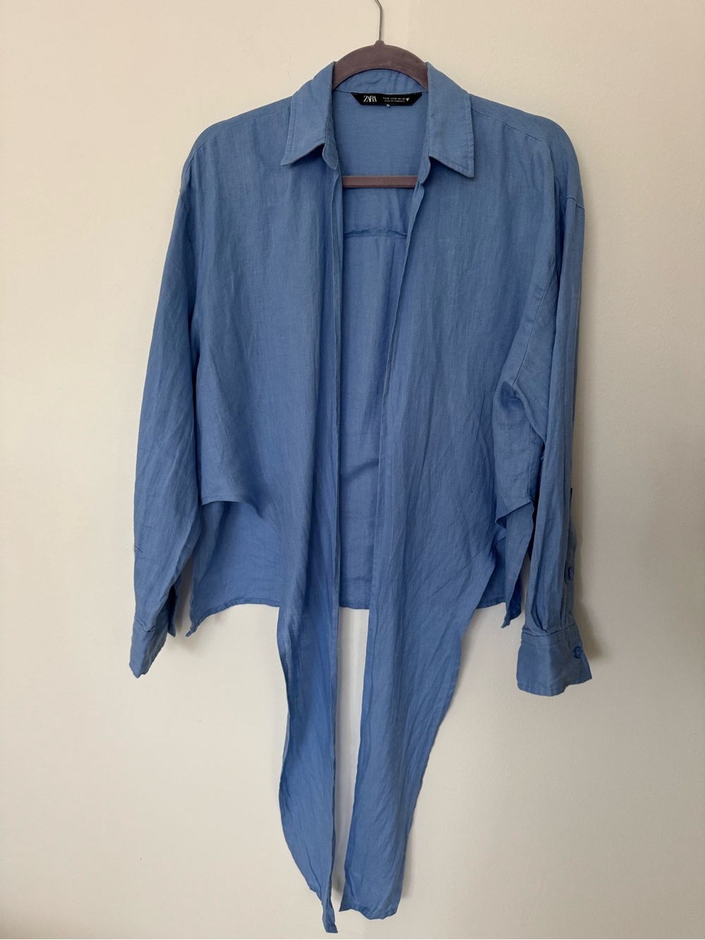 Zara Men’s Dusty Blue Casual Button-Down Shirt